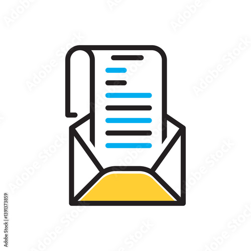 Multi color icon for letter