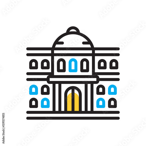 Multi color icon for university