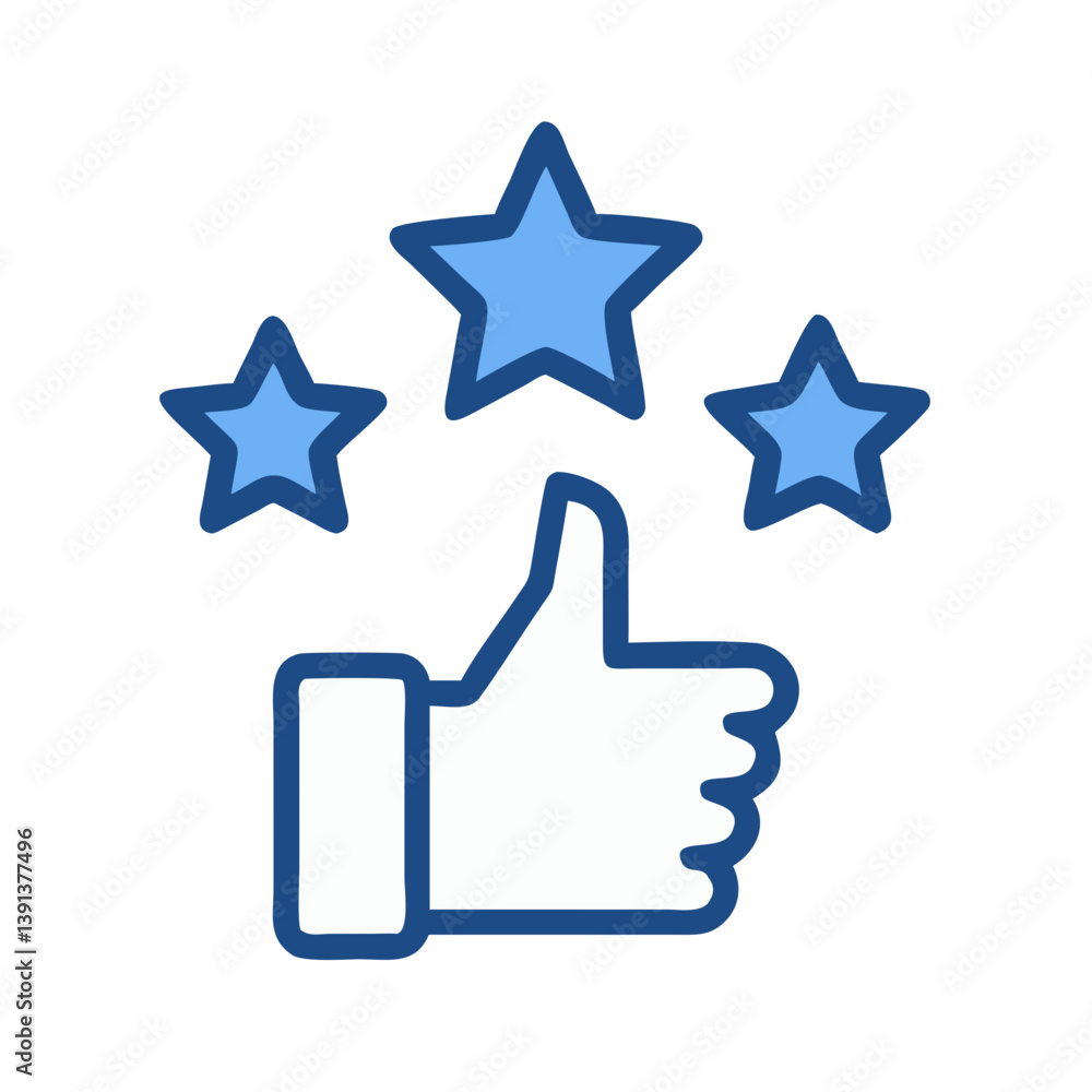 Thumbs Up with Star Rating Icon Design Thumbs Up with Star Rating Icon Design