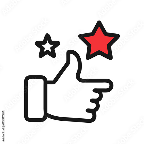 Thumbs Up with Star Rating Icon Design