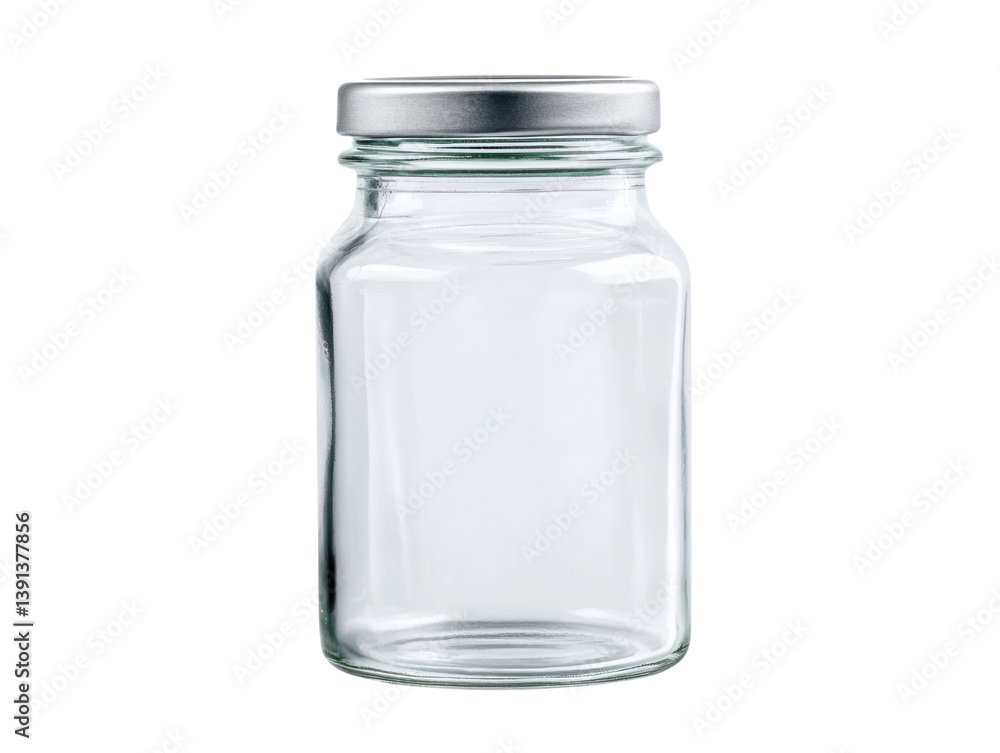 Empty glass jar on cutout background for creative projects studio photography clear and versatile Empty glass jar on cutout background for creative projects studio photography clear and versatile