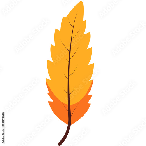 leaf, autumn, fall, orange, red, nature, season, foliage, plant, cartoon, flat, vector, tree, brown, dry, natural, forest, warm, stem, illustration