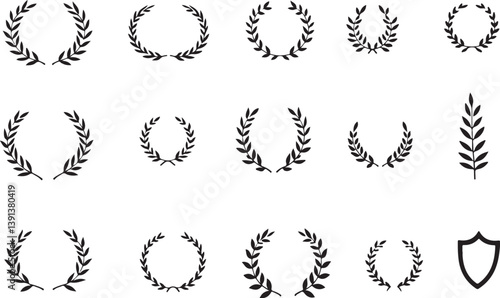 Heraldic Crest & Laurel Wreath SVG Bundle | Vintage Shield Emblems & Ribbon Banner Clipart | Vector Design for Logos, Certificates & Crafts

