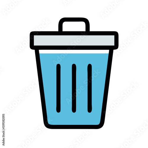 Trash Bin for Delete Function Icon Design