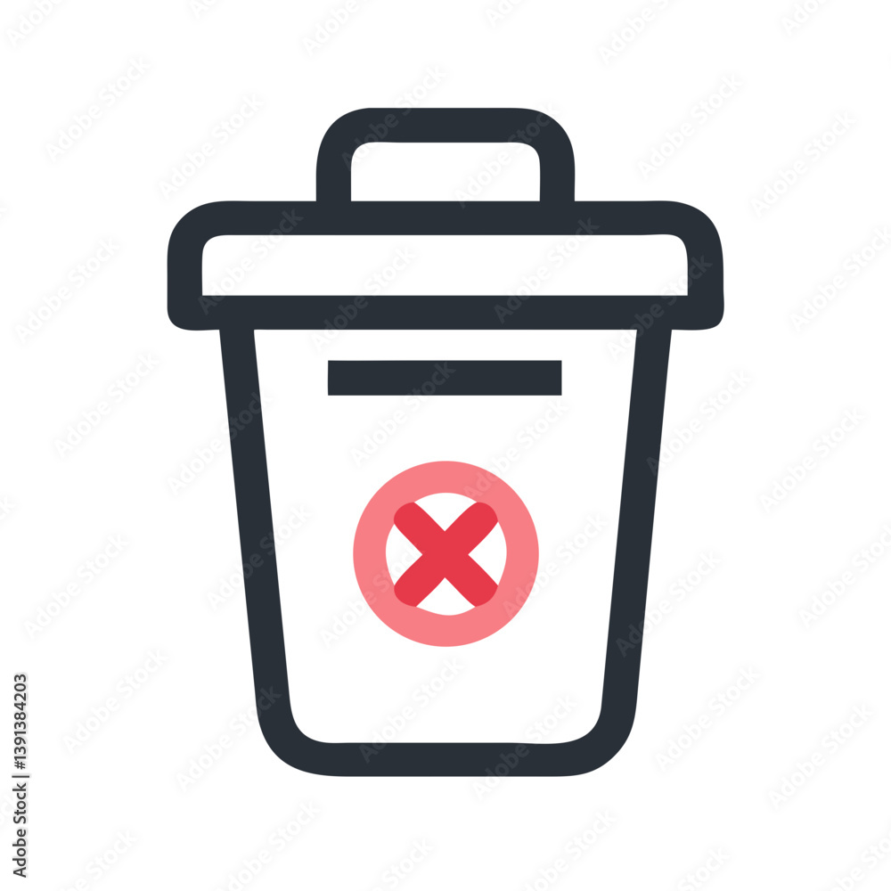 Trash Bin Representing Delete or Remove Icon Design Trash Bin Representing Delete or Remove Icon Design