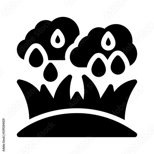 rain cloud glyph icon