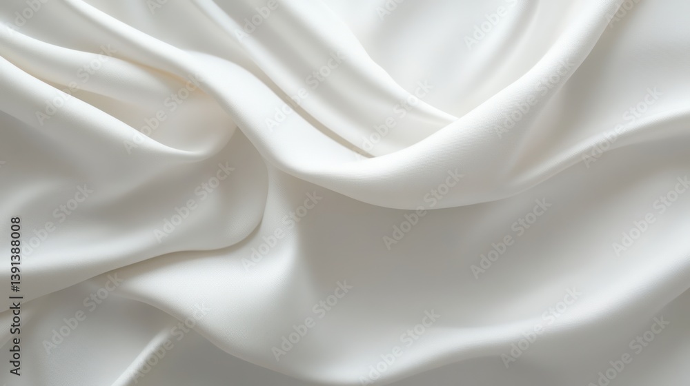 Naklejka premium White Silk Waves By Generated AI