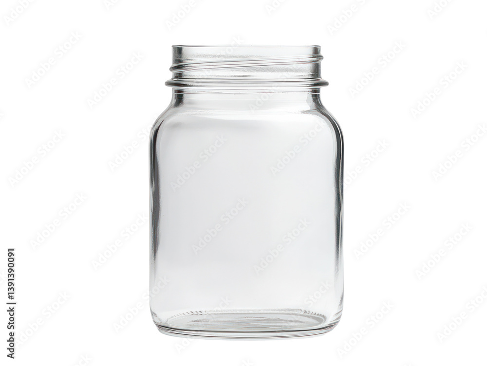 Empty glass jar cutout background studio photography minimalist style clear viewpoint perfect for design projects Empty glass jar cutout background studio photography minimalist style clear viewpoint perfect for design projects
