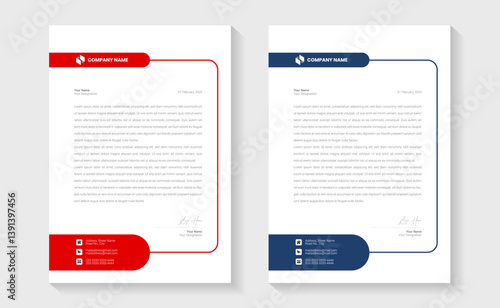 Modern creative clean business style letterhead bundle of your corporate design. Modern minimal style business letterhead in abstract design. Elegant template design in minimalist, print ready A4 