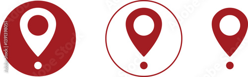 Set of map pin location icons. Modern map markers vector isolated on transparent background. GPS location symbol collection. Modern map markers global positioning system and travel destinations.