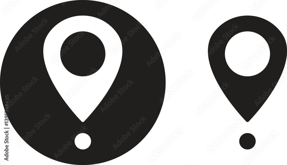 Set of map pin location icons. Modern map markers vector isolated on transparent background. GPS location symbol collection. Modern map markers global positioning system and travel destinations.