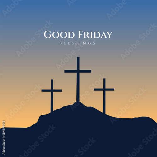 Good friday cultural background for spiritual belief and faith vector. Good Friday post and creatives. Happy Good Friday and Holy Week Flyer Design.