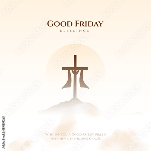 Good friday cultural background for spiritual belief and faith vector. Good Friday post and creatives. Happy Good Friday and Holy Week Flyer Design.