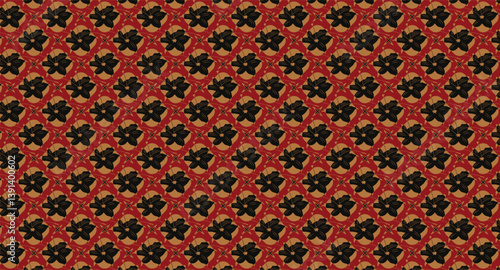 red black lily flower custom made motif batik floral fabric print pattern art wallpaper wide background