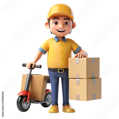 3D Delivery Boy Cartoon