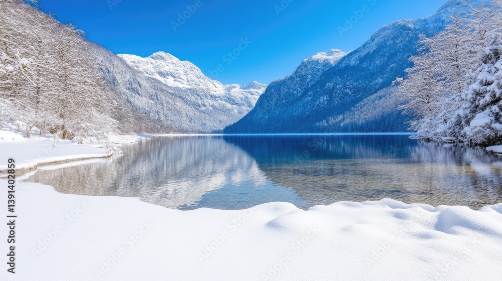 Fototapeta premium Winter Mountain Lake