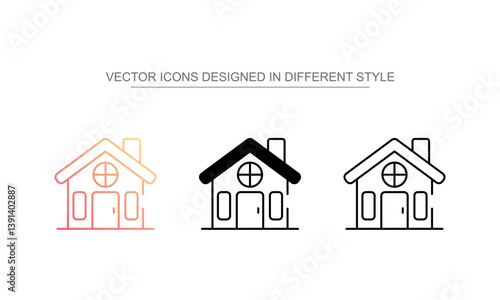 Household icon design with white background stock illustration