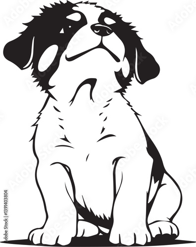 Cute puppy. Hand drawn vector illustration
