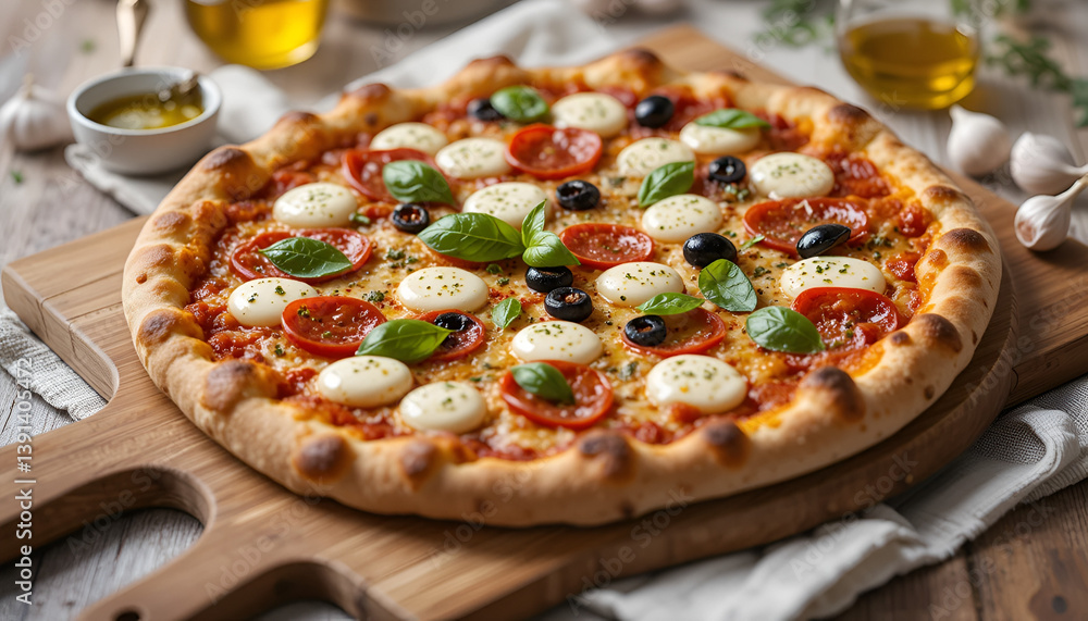 pizza on a wooden table pizza on a wooden table