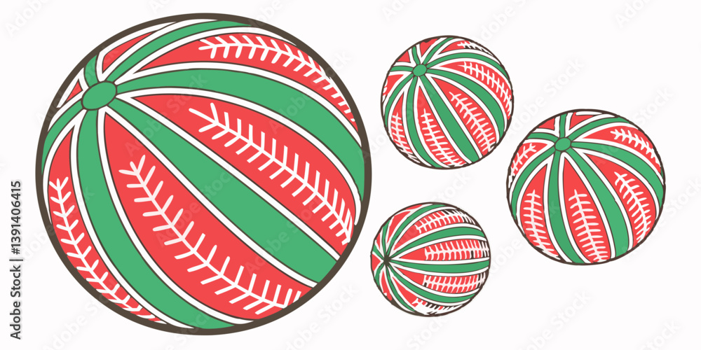 Green and red 3D Spheres with Stripes. Stripe Ball Objects Set. Optical Illusion Lines Pattern Spheres. Abstract Vector Illustration.
Green and red 3D Spheres with Stripes. Stripe Ball Objects Set. Optical Illusion Lines Pattern Spheres. Abstract Vector Illustration.