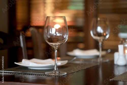 Wallpaper Mural table setting in the restaurant, glasses and cutlery, a clean new table in the restaurant is waiting for guests, a free table Torontodigital.ca