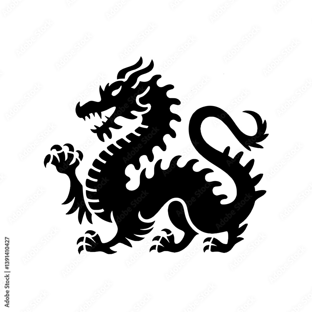 Year Of The Dragon Silhouette Vector SVG Design Year Of The Dragon Silhouette Vector SVG Design