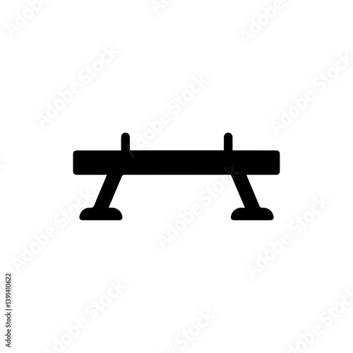 Flat Balance Beam with Narrow Rectangular Top