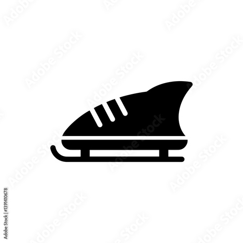 Flat Icon of a Bobsled with Visible Seat Slots for Winter Sports