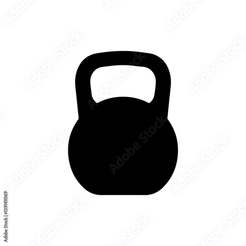 Silhouette of Kettlebell with Handle - Simple Shape