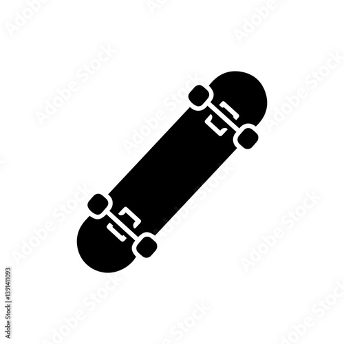 Silhouette of Skateboarding Deck without Wheels