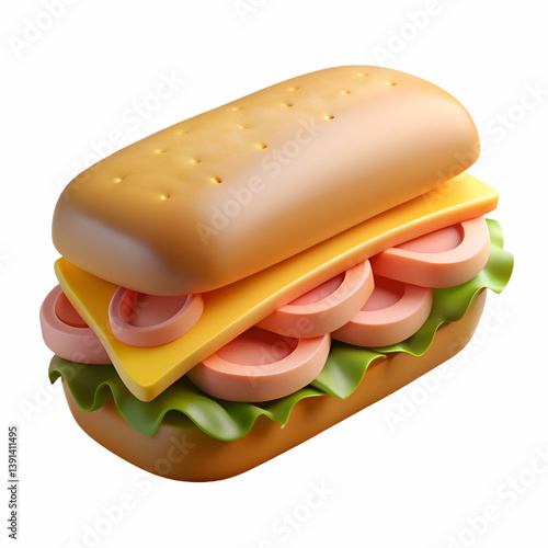 Delicious Sandwich with Cheese and Meat. Perfect Lunch or Dinner