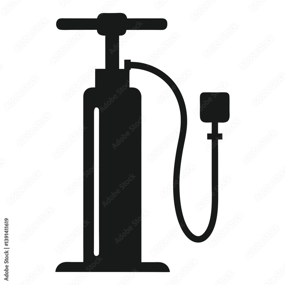 Bicycle air pump silhouette vector Bicycle air pump silhouette vector