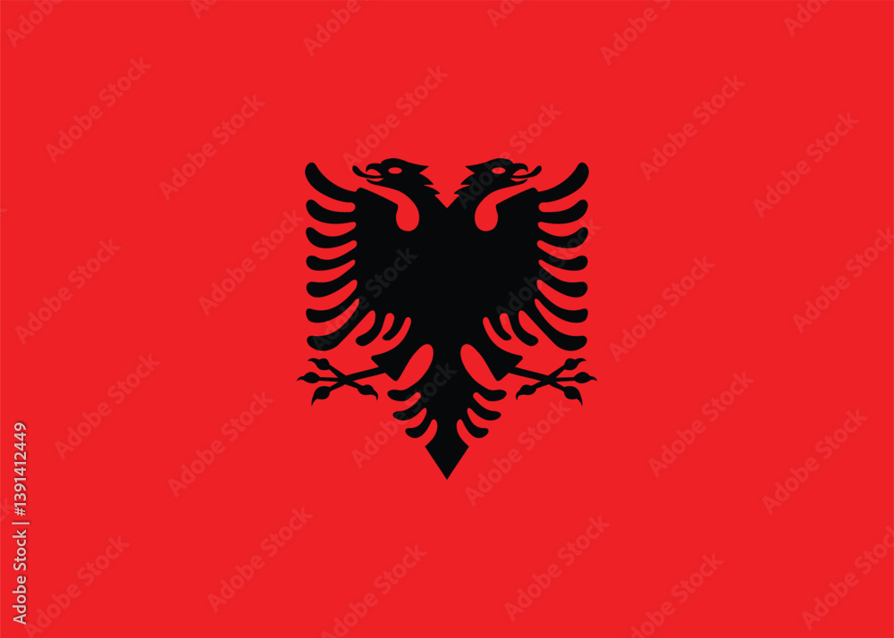 National flag of Albania with original Ratio , vector design and digital National flag of Albania with original Ratio , vector design and digital