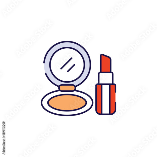 Cosmetics icon design with white background stock illustration