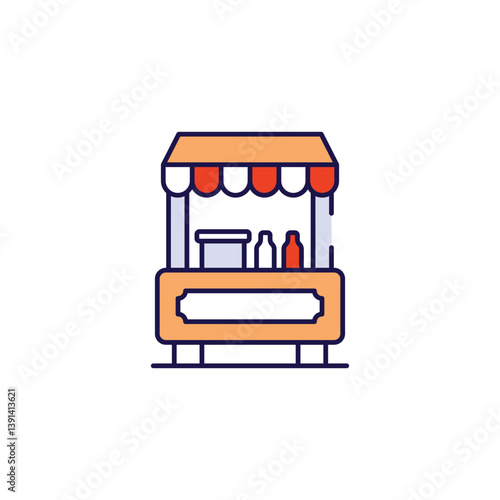 Booth icon design with white background stock illustration