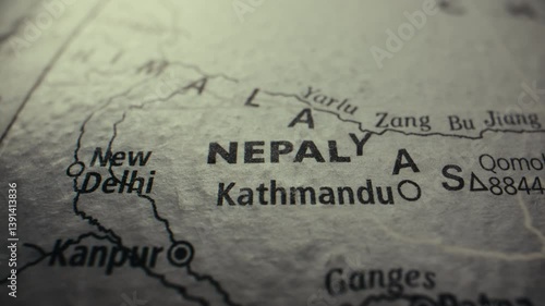 Retro globe -  Nepal