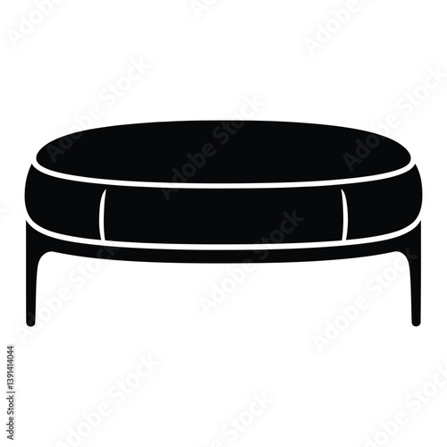 Ottoman Silhouette, Vector, Icon, Logo, White Background.