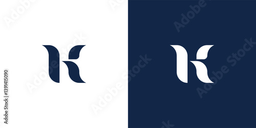 Letter h k logo. Suitable for business logo, brand, interview show, podcast, quiz. Flat Vector Logo Design Template Element.