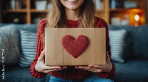 A happy freelancer sme businesswoman working with shipping boxes at home.