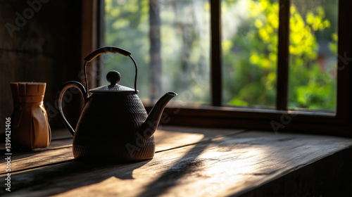 Morning coffee with double exposure of business trader analyzing stock market candlestick charts
