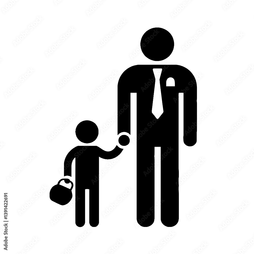 Father And Son Outline Vector SVG Design Father And Son Outline Vector SVG Design