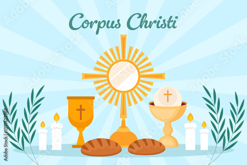 corpus christi background illustration in flat style