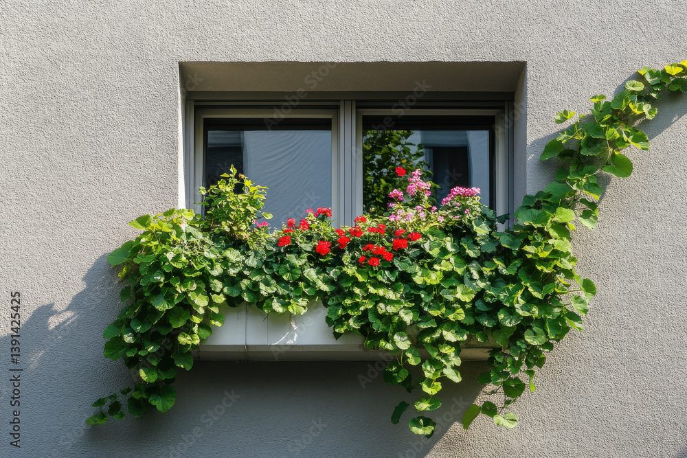 Fototapeta premium Facade of a house with plants