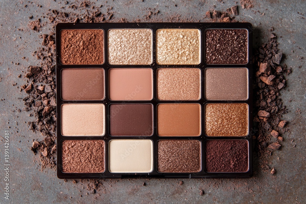 Eye shadow palette in warm brown tones Eye shadow palette in warm brown tones
