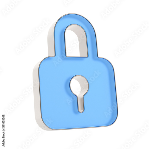 Glass lock on white backgro...