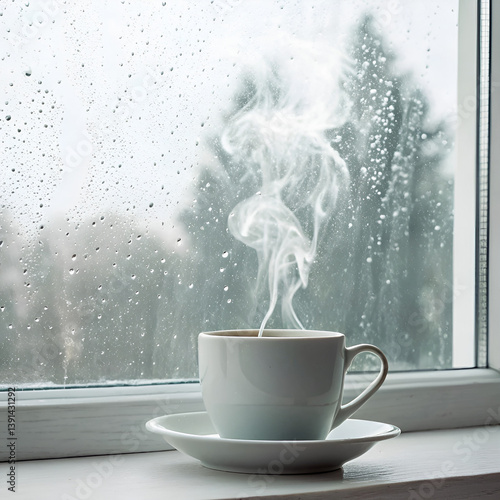 cup of coffee with steam