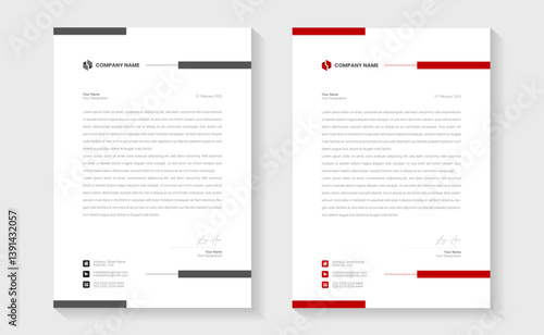 Modern creative clean business style letterhead bundle of your corporate design. Modern minimal style business letterhead in abstract design. Elegant template design in minimalist, print ready A4 