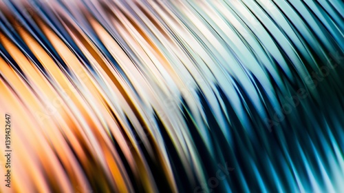Abstract colorful lines with vibrant blue and orange curved patterns