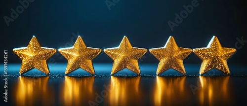 Five golden stars representing excellence and quality.