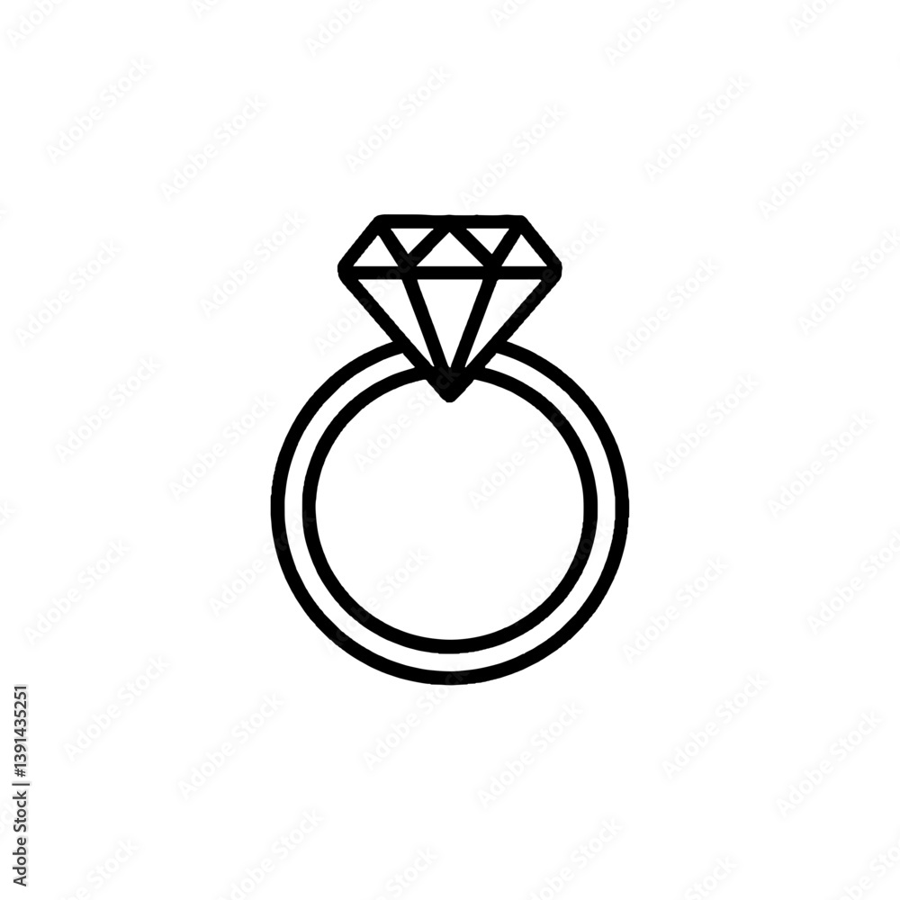 Diamond Ring Vector Icon Illustration on a transparent background, Diamond Ring Icon Diamond Ring Vector Icon Illustration on a transparent background, Diamond Ring Icon